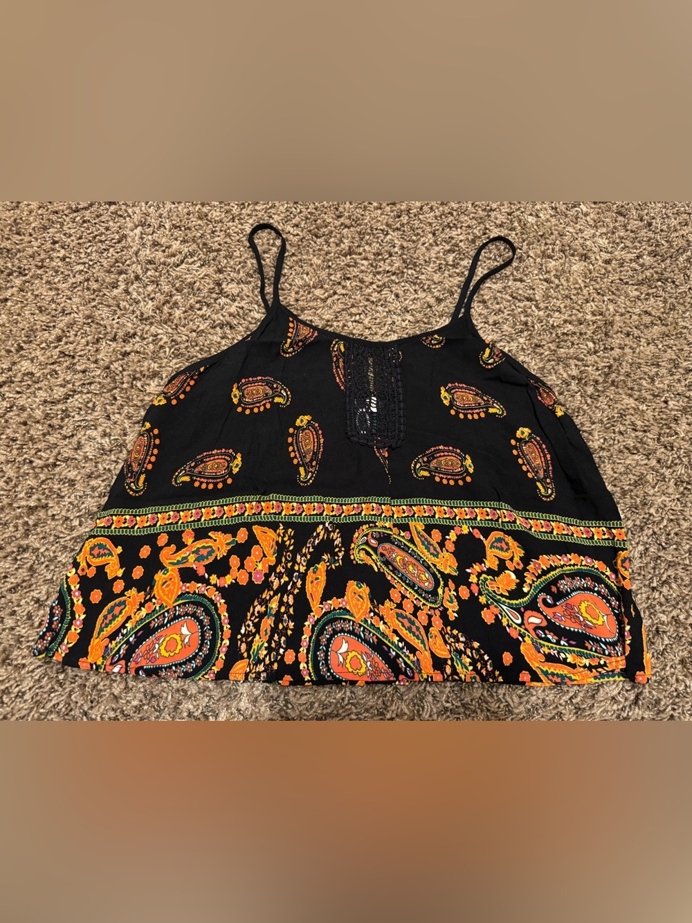 Band of Gypsies Black Paisley Tank Top
